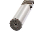 Base view of End Mill With Helical Groove 16mm 4 Flute Straight Shank Milling Cutter 95mm Overall Length 16mm Cutting Depth