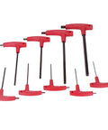 Premium S2 Steel Hex Key Set With T Handle Tools For Automotive Repair And Machinery Maintenance, Featuring Rust Coating And Durable Metric Wrench Kit That Slays Any Tight Bolt Job. red metric T-handle hex keys H1.5-H10