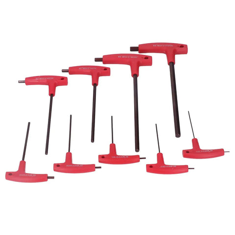Premium S2 Steel Hex Key Set With T Handle Tools For Automotive Repair And Machinery Maintenance, Featuring Rust Coating And Durable Metric Wrench Kit That Slays Any Tight Bolt Job. red metric T-handle hex keys H1.5-H10
