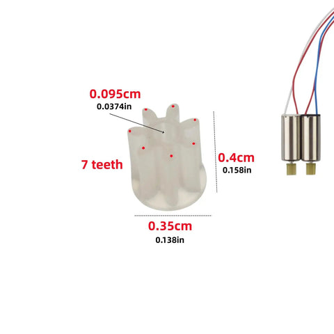 7-tooth pinion from 36 Tooth Large Gear And 7 Tooth Pinion Gear Set For Four Axis RC Quadcopters Pro Grade Upgrade Compatible E88