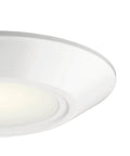 6.4 Inch Led Flush Mount Ceiling Light White Finish Delivers 1000 Lumens, close-up view of the smooth white surface and light diffuser.