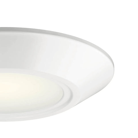 6.4 Inch Led Flush Mount Ceiling Light White Finish Delivers 1000 Lumens, close-up view of the smooth white surface and light diffuser.
