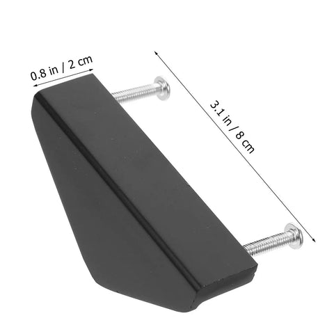 Triangle Cabinet Pulls Set Of 4 Black Aluminum Drawer Handles 64 Mm Center To Center Mounting showing back view with screws