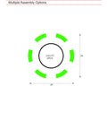 Assembly diagram for 2 Pack 2x1ft Galvanized Raised Garden Bed Outdoor Planter Box, showing layout options and dimensions.