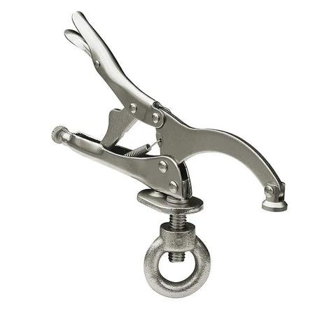 Heavy Duty 9 Inch Drill Press Slot Vise Locking Clamp with a sturdy steel design, ideal for securing workpieces during woodworking.