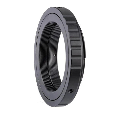 Pro Grade M42 T Ring For Nikon SLR Cameras - Upgraded Aluminum Build With Oxidized Finish, angled view