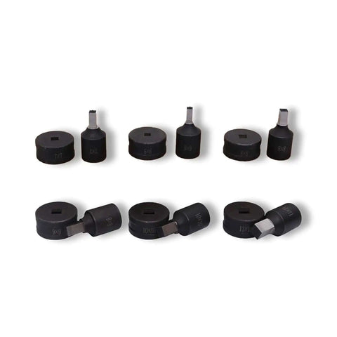Square Die Punching Set For CH-70 Machine, Hydraulic Die Kit with upper and lower dies, 17x17mm slotting punch for metalwork