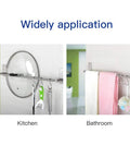 Self Adhesive Towel Bar Rack Set In 18/8 Stainless Steel, 16 Or 21 Inch, with accessories in kitchen and bathroom
