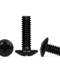 Go-To Heavy Duty 1/4-20 x 1/2 Inch Truss Head Machine Screws Full Thread In 304 Stainless Steel With Black Finish, 25 Pack