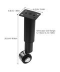 Adjustable Telescoping Metal Desk Legs With Swivel Casters For Heavy Furniture Leveling Feet Fits Cabinets Sofas Beds Desks And Dressers Replacement Sturdy Glide Feet For Easy Height Adjustment And Rock Solid Support, black metal telescoping leg 20.5cm