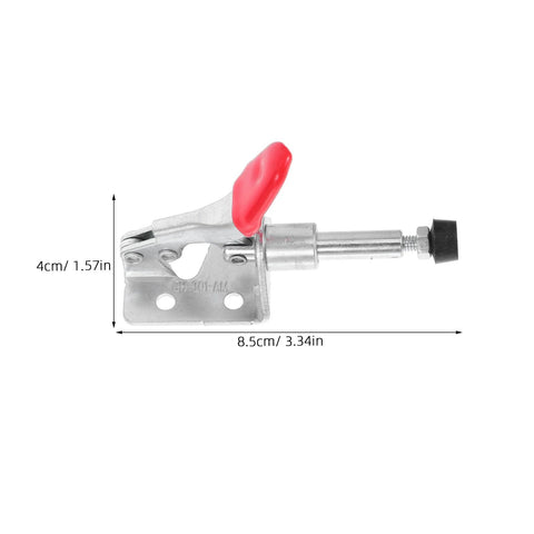 Side view of single nonslip toggle clamp from 4 Piece Nonslip Toggle Clamps Set For Woodworking, Sturdy Horizontal Push-Pull Workholding Tools, Pro-Grade