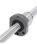 Detailed view of Rock Solid Ball Screw Linear Guide and Slider Rail Shaft for CNC Lathe Machine with stainless steel surface.