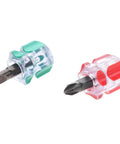 Ultra Short Tiny Screwdriver Set for Sewing Machines and Electronics with Flathead and Phillips precision bits, compact ergonomic design.