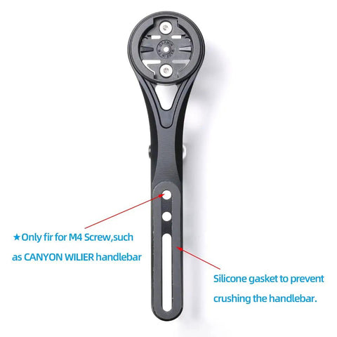 Aero Integrated Out Front Handlebar Mount for Bike Computers with silicone gasket for Canyon Wilier compatibility.