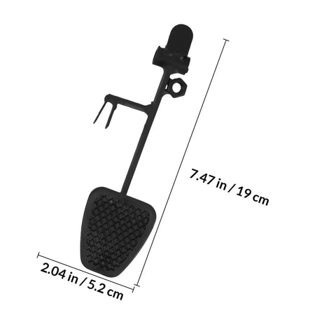 Racing Go Kart Foot Pedals Set With Non Slip Foot Rest Grippy Durable Plastic And Alloy Construction side view, dimensions shown
