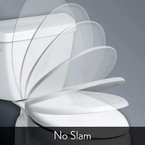 Elongated Toilet Seat With Inserts For Comfy Ultimate Comfort And Pressure Relief, Quiet Close With No Slam mechanism shown