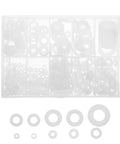 500 Pcs White Nylon Washer Set M2 To M8 For Screws, Heat Resistant, Corrosion Resistant, Heavy Duty Garage And Workshop Ready Hardware Kit, Durable Nylon Spacers For Machinery, Automotive, And Home Projects, assorted sizes in organizer case