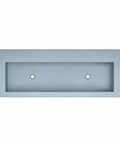 Top Tier 48 Inch Rectangular Concrete Bathroom Sink With Dual Drains And Ocean Finish, top view of heavy duty basin.
