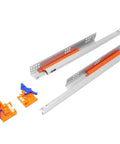 Undermount Drawer Slides With Handle Push Open Soft Close Concealed Drawer Slides For Kitchen And Bathroom shown with mounting components