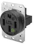 9450A Straight Blade Device Receptacle RTP Industrial Grade 3-Pole 4-Wire Grounding 50A 125/250V 14-50R Heavy-Duty Electrical Outlet front view