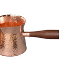 Copper Teapot With Wooden Handle Dope Hammered Turkish Coffee Pot Multipurpose Kettle For Tea Coffee Maple Syrup And Sauce Heating Hand Crafted In Turkey For Your Home Kitchen