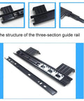 Heavy Duty Full Extension Keyboard Drawer Slides With Soft Close Ball Bearing Runners Top Mount Black 290mm 12 Inch And 10 Inch