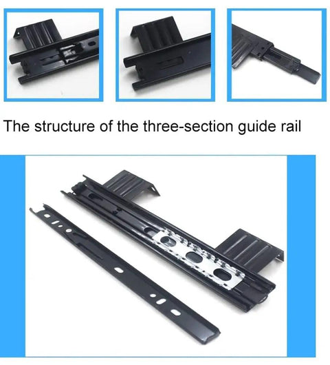 Heavy Duty Full Extension Keyboard Drawer Slides With Soft Close Ball Bearing Runners Top Mount Black 290mm 12 Inch And 10 Inch