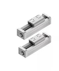 Heavy Duty Pneumatic Air Cylinder Replacement Kit For Industrial Machines Double Acting With Precision Seals And Smooth Glide Built Sick For The Daily Grind Top Shelf Quality That Handles The Real Workflows stacked dual pneumatic cylinders in silver with smooth gliding rails.