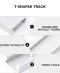 300mm T Shaped Rail Clamp With Iron Slot Holder Clip For Easy Rock Solid T Slot Track Mounting In Woodworking And Machine Setups For Precise Alignment And Smooth Operation. T-shaped track close-up for woodworking jigs and fixing tools