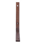 Built Like A Tank Walnut Wood Corner Shelf Brackets For Wall Mounted Displays Heavy Duty Support Braces showing a side view of the bracket.