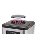 Programmable Dome Brew Coffee Maker Featuring Twenty Four Hour Timer Backup Memory And Sleek Stainless Steel Finish close-up of lid and brewing mechanism.