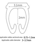Diagram showing measurements for 3.1mm and 2mm clip, ideal for 150 Pack Clip On Wire Markers With Colorful Numeric Labels For 2 3mm Cables Color Coded Cable Markers For IT Pros Auto Tech Electrical And Networking Projects Quick Cable ID.