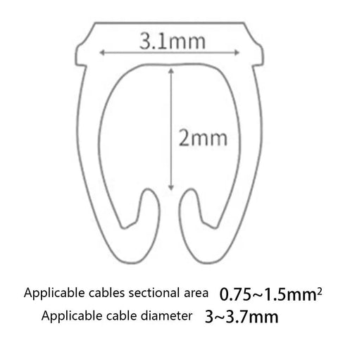 Diagram showing measurements for 3.1mm and 2mm clip, ideal for 150 Pack Clip On Wire Markers With Colorful Numeric Labels For 2 3mm Cables Color Coded Cable Markers For IT Pros Auto Tech Electrical And Networking Projects Quick Cable ID.