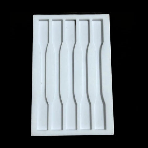 Five Groove Stretching Mold Go-To Tool For Tensile Tests And Glue Pouring In Scientific Research, Chemical-Resistant PTFE Teflon Mold With Five Strip Channels, Dimensions 100 x 25 x 4 mm, Durable, Precise Sample Mold