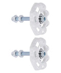Two Pack Vintage Industrial Valve Style Cabinet Knobs In White Iron With 6mm Screws Durable Drawer Pulls For Cabinets