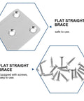 Six Pack Stainless Steel Flat Mending Plates For Furniture Repair And Corner Joining with screws
