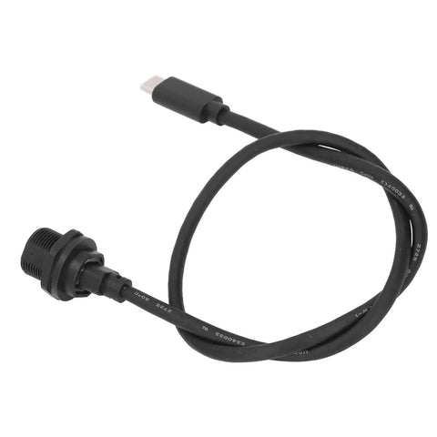Everyday Ip67 Waterproof Extension Cord Half Meter Professional Grade Durable Heavy Duty Flexible Outdoor Power Cable Tough As Nails Extension Lead No Fuss Power Runs For Backyard Setup And Smart Gadgets with USB Type-C connector and heavy-duty black casing.