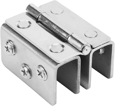 Heavy Duty Stainless Steel Glass Door Hinges Built Tough For Hassle Free Zero Impact Drilling, close-up view of hinge design.