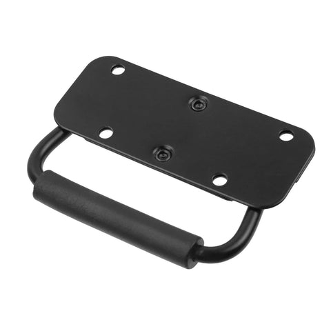 4 Pack Spring Loaded Chest Handles Heavy Duty Foldable Pull Handles With Rubber Grip Black Finish For Cabinets and Storage Chests