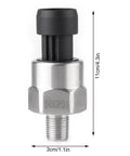 500 PSI Stainless Steel Pressure Transducer With One Eighth NPT Thread 0.5 To 4.5 Volt Output For Fuel Oil Air Water IP67 Rating Stainless Steel