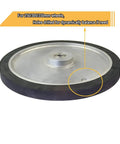 Top Shelf 65a Rubber Belt Grinder Contact Wheel With Rock Solid Aluminum Core And Pre-Mounted Half Inch Bearings One Inch Wide Heavy Duty Grinder Machine Replacement For Any Workshop with drilled holes.