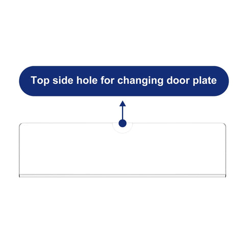 Clear Acrylic Wall Name Plate Holder for Doors and Desks 2x8 Sign Frame With Adhesive Tape, top side hole detail