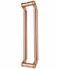 Hotel Hall Glass Door Handle With Modern Round Metal Push Pull Design Rose Gold Finish Durable 304 Stainless Steel