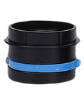 7 Piece Universal Vacuum Hose Adapter Extension Kit For Dust Collection With 5 Size Connectors, black and blue connector, durable plastic, for tool attachment.