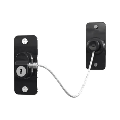Four Pack Child Safety Locks For Cabinets And Refrigerator Doors Stainless Steel Cable Locks anti corrosion black plates
