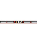 36 Inch Level Tool For Quick One Handed Mounting Non Marking Grip Pads And Rubber End Caps, front view showing vials
