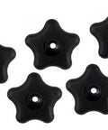 Five Pack Black Star Knobs For T Track Bolts And Feather Boards, 5/16-18 Female Thread, Clamping Knobs For Woodworking Jigs And Fixtures