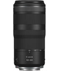 RF 100-400mm F5.6-8 IS USM Telephoto Zoom Lens For EOS R Series Mirrorless Cameras, front view showing lens markings.