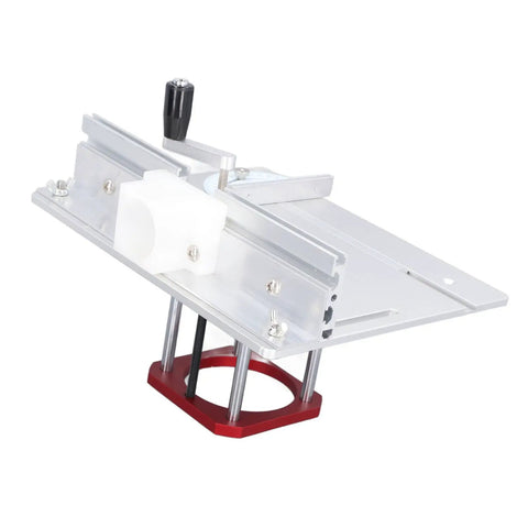 Router Lift Base Kit For Precision Woodworking, Aluminum Table Insert Plate With 0-54mm Height Adjustment, Easy Clamping, Pro Grade Durable Alloy Build For Small Trim Routers And DIY Workshops with red base