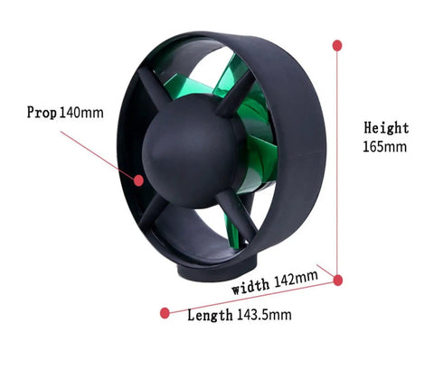 Beefy 800W Underwater Thruster Propulsion For RC Boats And Submarines, 24V 48V Range, 143.5x165 mm housing dimensions